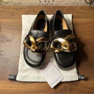 JW Anderson | Black Chain Leather Loafers
